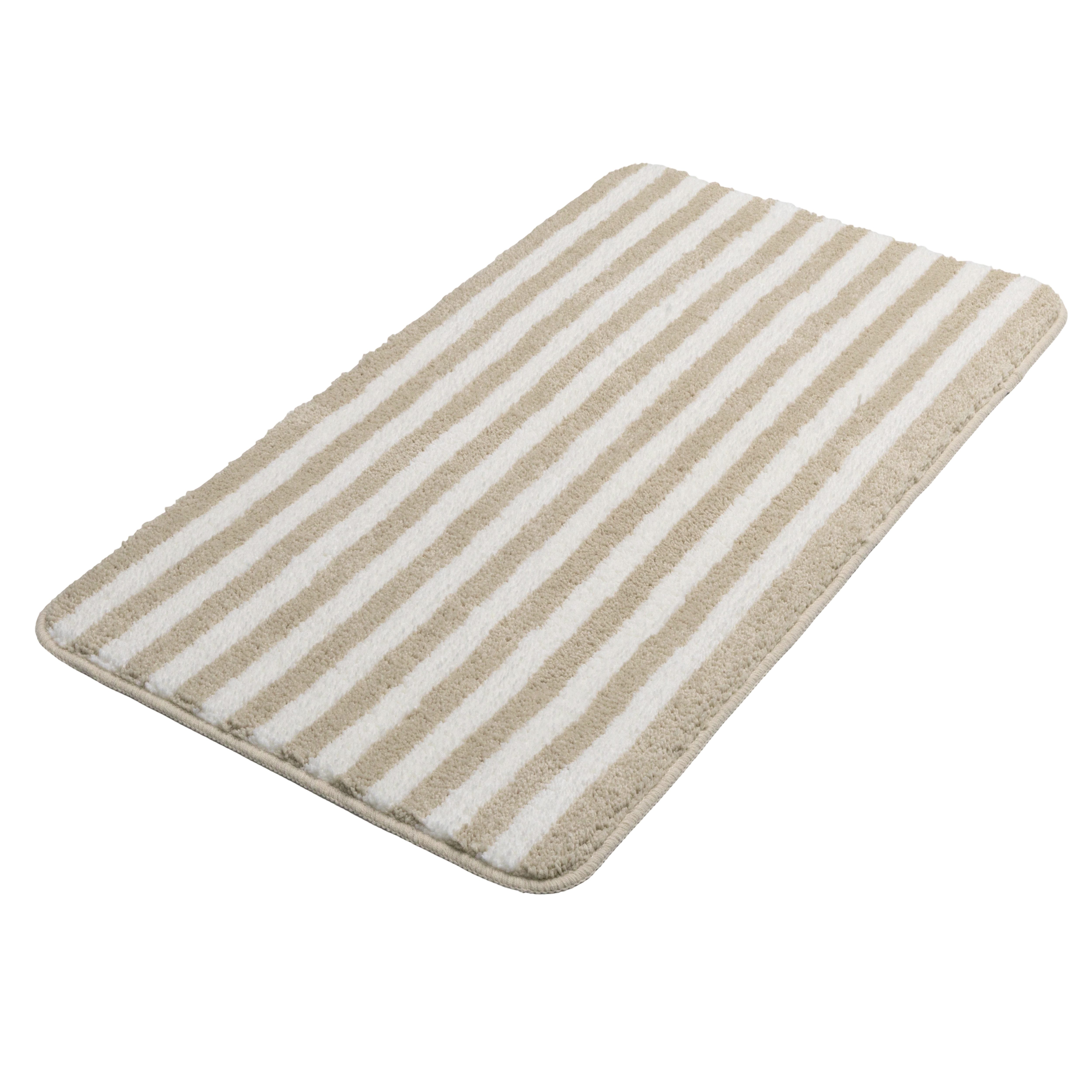OTTO home Badematte Streifen, Jannika, Badvorleger, Badezimmer Teppich, Höhe 12 mm, rutschhemmend beschichtet, schnell trocknend, fußbodenheizungsgeeignet, Poly – Bild 2 von 5