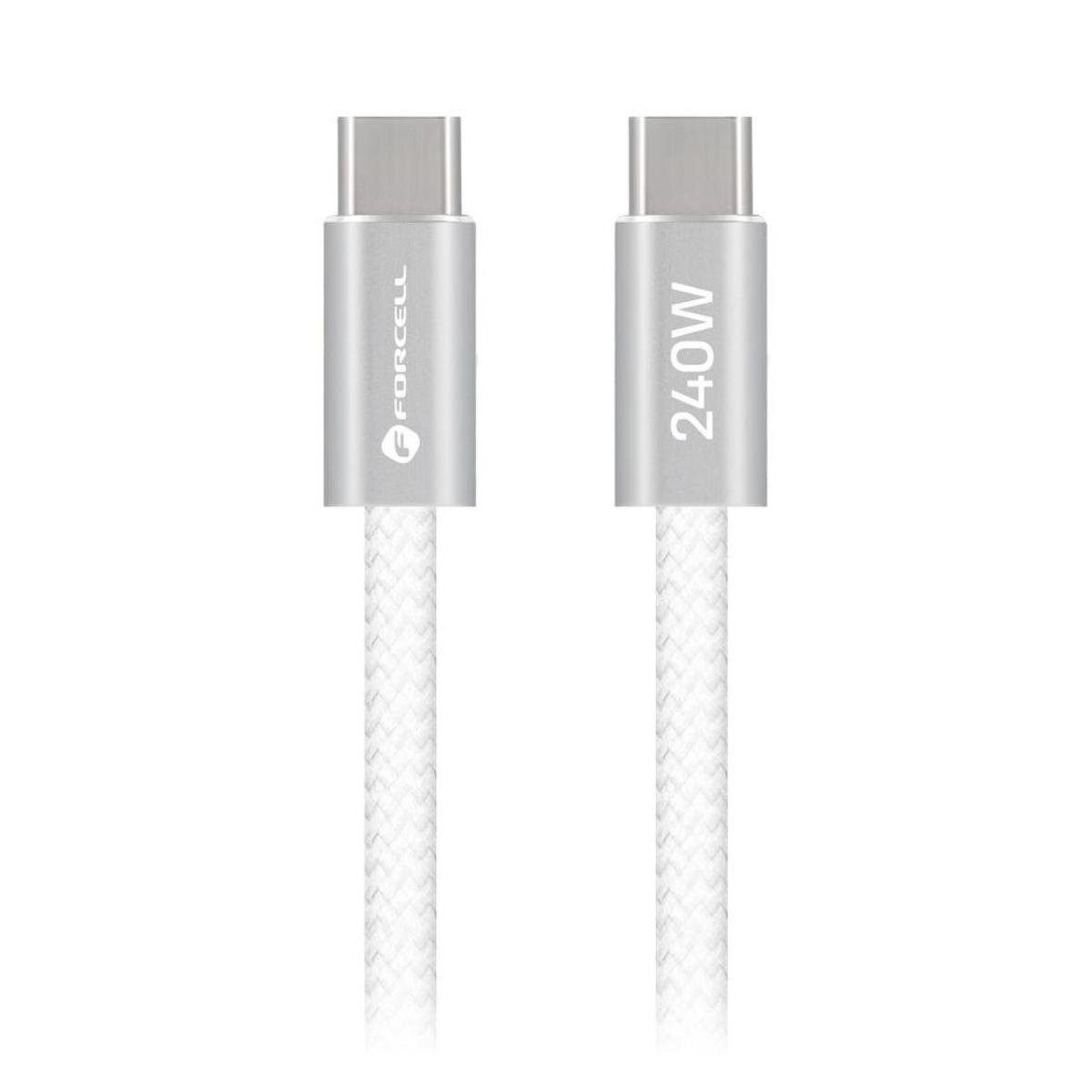 Forcell CCFN23 USB-Kabel, USB-C, (120 cm), Flacher USB-C-Stecker mit niedrigem Profil und flaches Kabeldesign