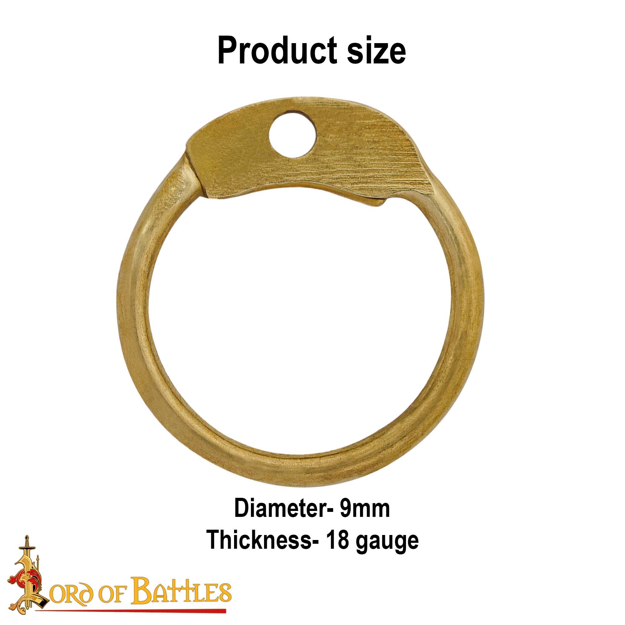 Lord Of Battles Ritter-Kostüm Kettenringe mit Pilzkopfnieten, ID 9 mm, Stärke 18 Gauge (1,3 mm)