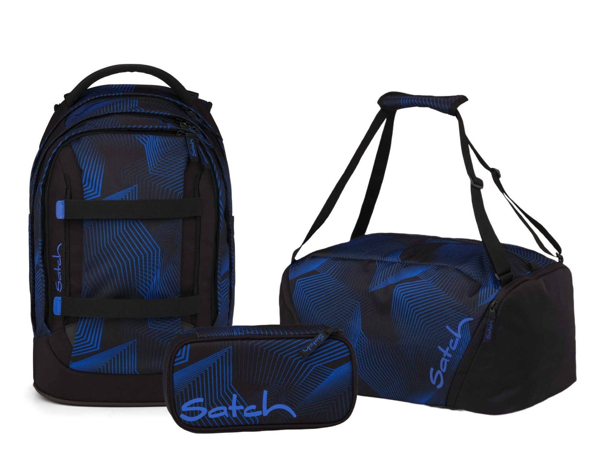 Satch Schulrucksack Pack (3tlg, inkl. Schlamperbox und Sporttasche)