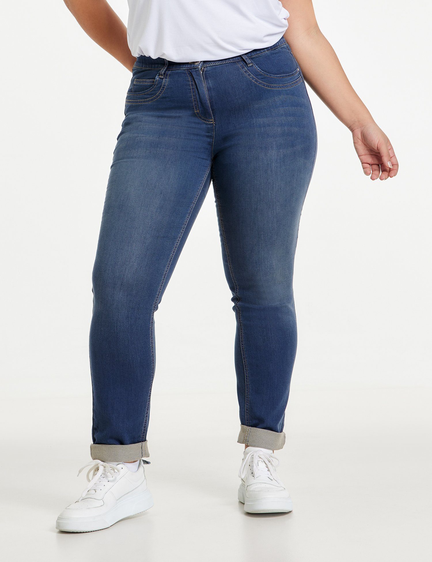 Samoon Stretch-Jeans 5-Pocket Jeans in 7/8 Länge Betty Jeans