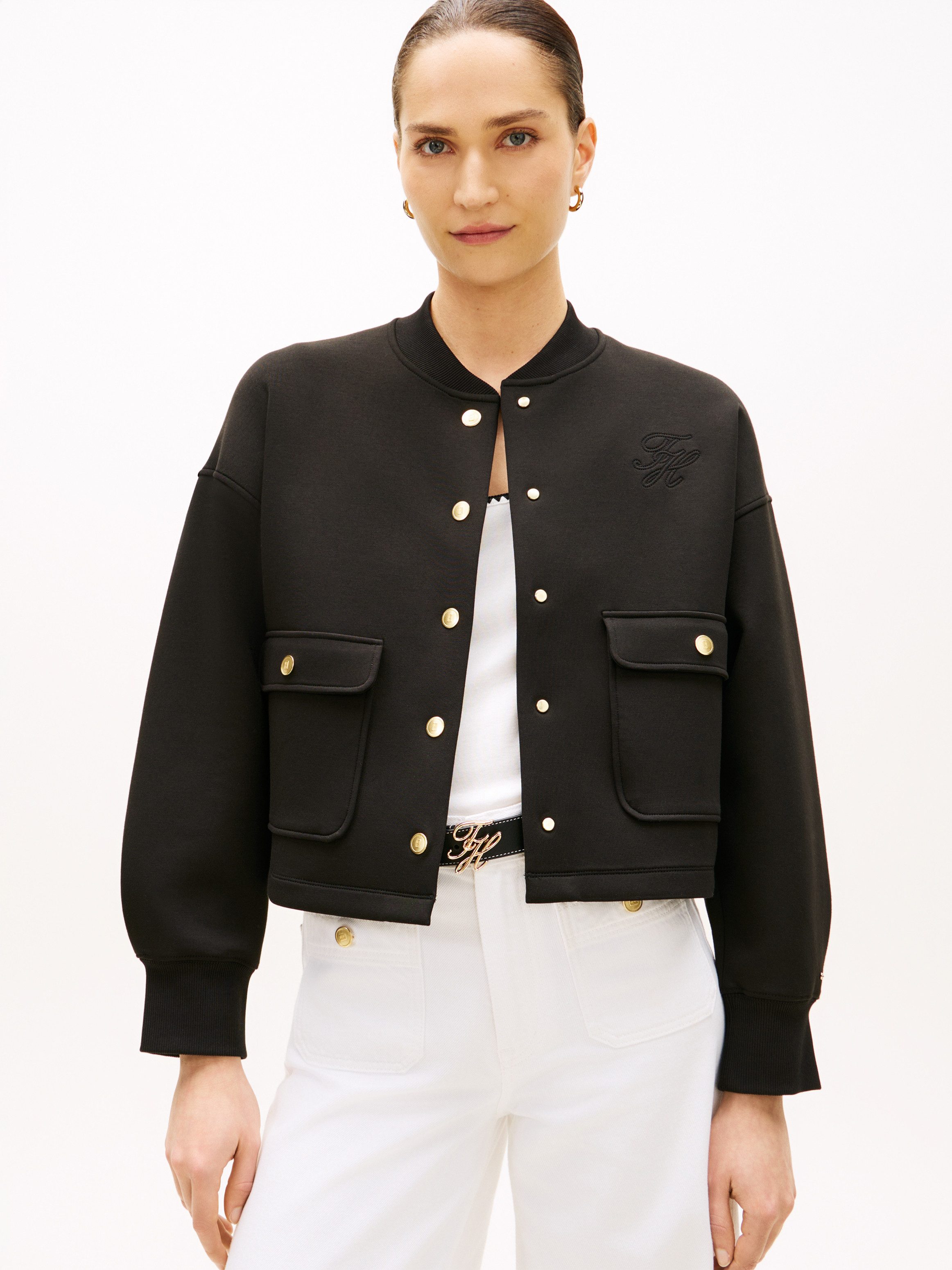 Tommy Hilfiger Cardigan GOLD BUTTON BOMBER mit Knopfleiste