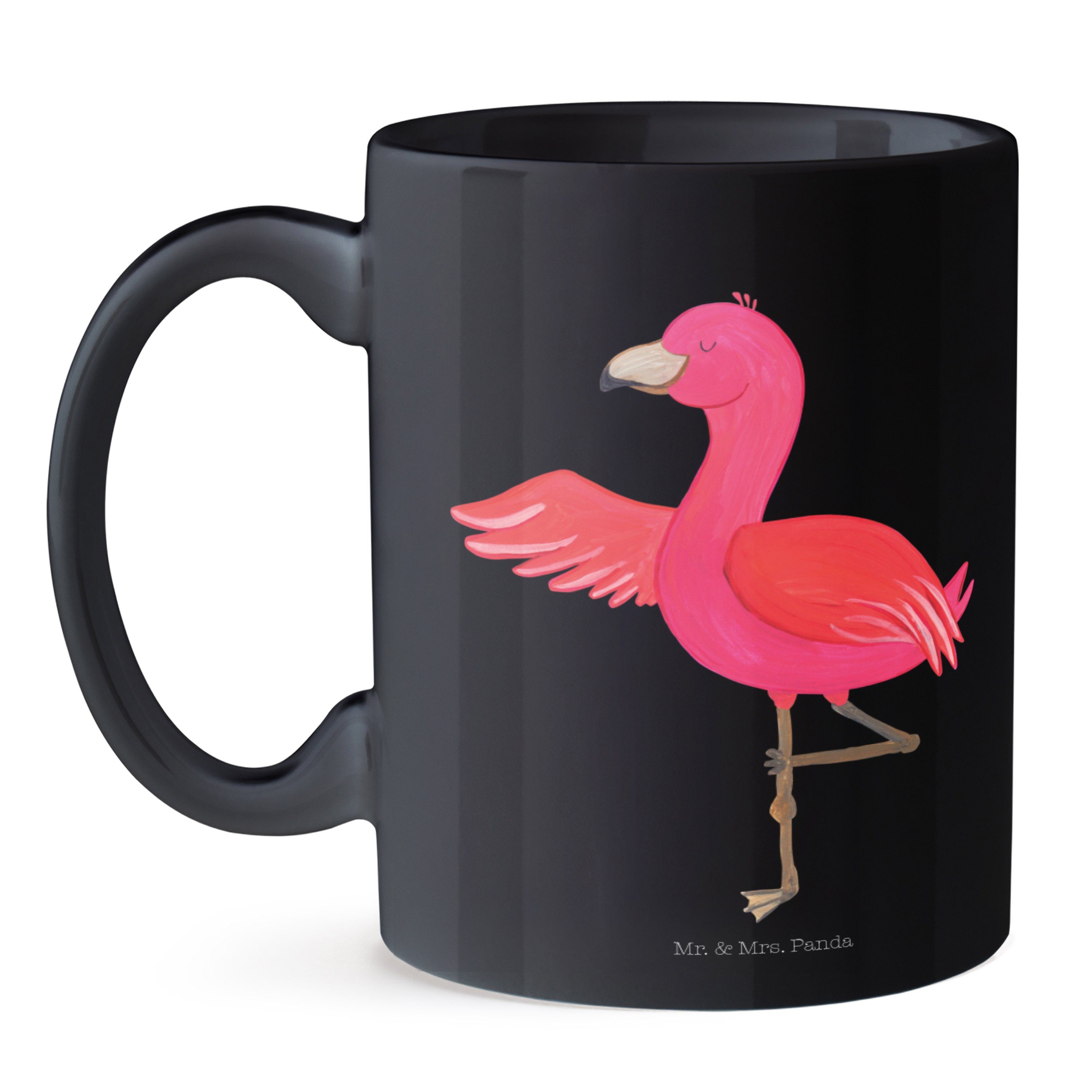 Flamingo Tasse Mr. - - Motive, Panda Schwarz Yoga Schwarz Tasse Geschenk, Kaffeetasse, & Mrs. Keramik Rosa,