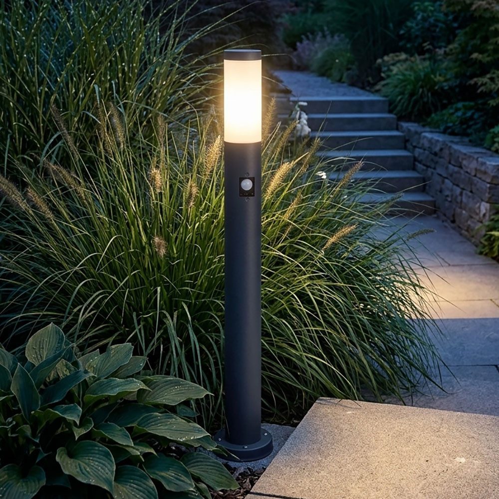 GLOBO LIGHTING LED Außen-Stehlampe, Leuchtmittel inklusive, Warmweiß, Außen Steh Lampe Bewegungsmelder Garten Beleuchtung