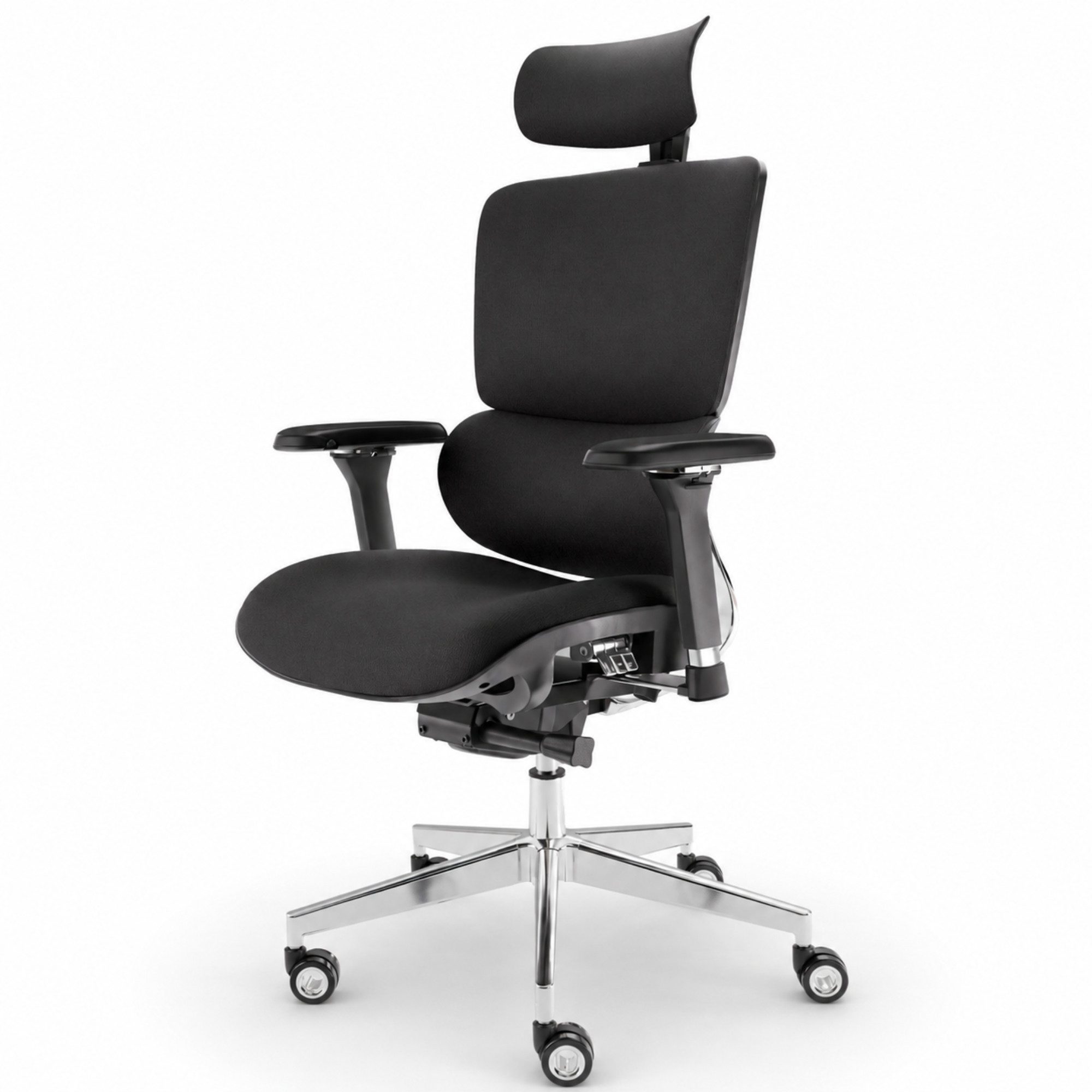 CLOUVOU Bürostuhl Ergonomisch, Schreibtischstuhl bis 150 kg - Testsieger (MasterSeat - Chefsessel für Arbeitszimmer, 4D Gaming Armlehnen), Blade Wheels, Homeoffice, Gaming Stuhl, Drehstuhl