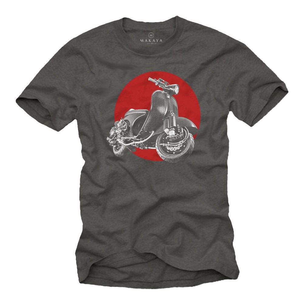 MAKAYA T-Shirt Herren Vintage Roller Motiv günstig online kaufen