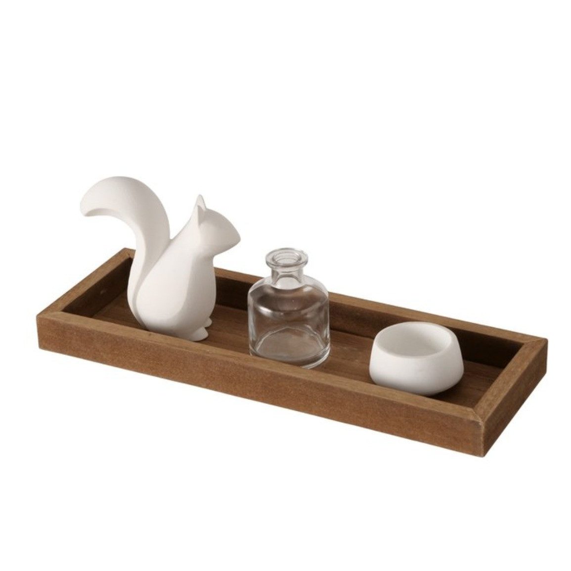 BOLTZE Tablett Deko Tablett Eichhörnchen L31cm aus Holz