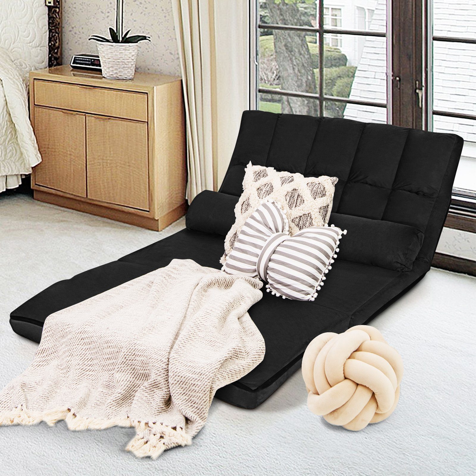 COSTWAY Schlafsofa, mit Bettfunktion, 2 Sitzer,klappbar, günstig online kaufen