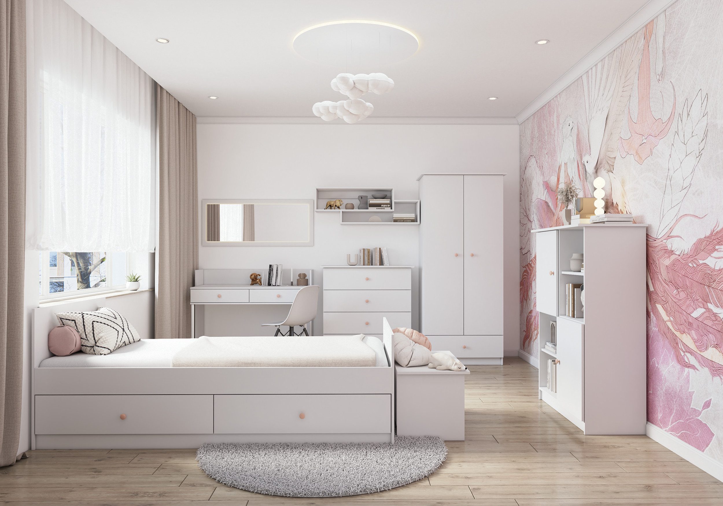 möbel-direkt.de Jugendzimmer-Set Livani Weiß, (Kompett Set, günstig online kaufen