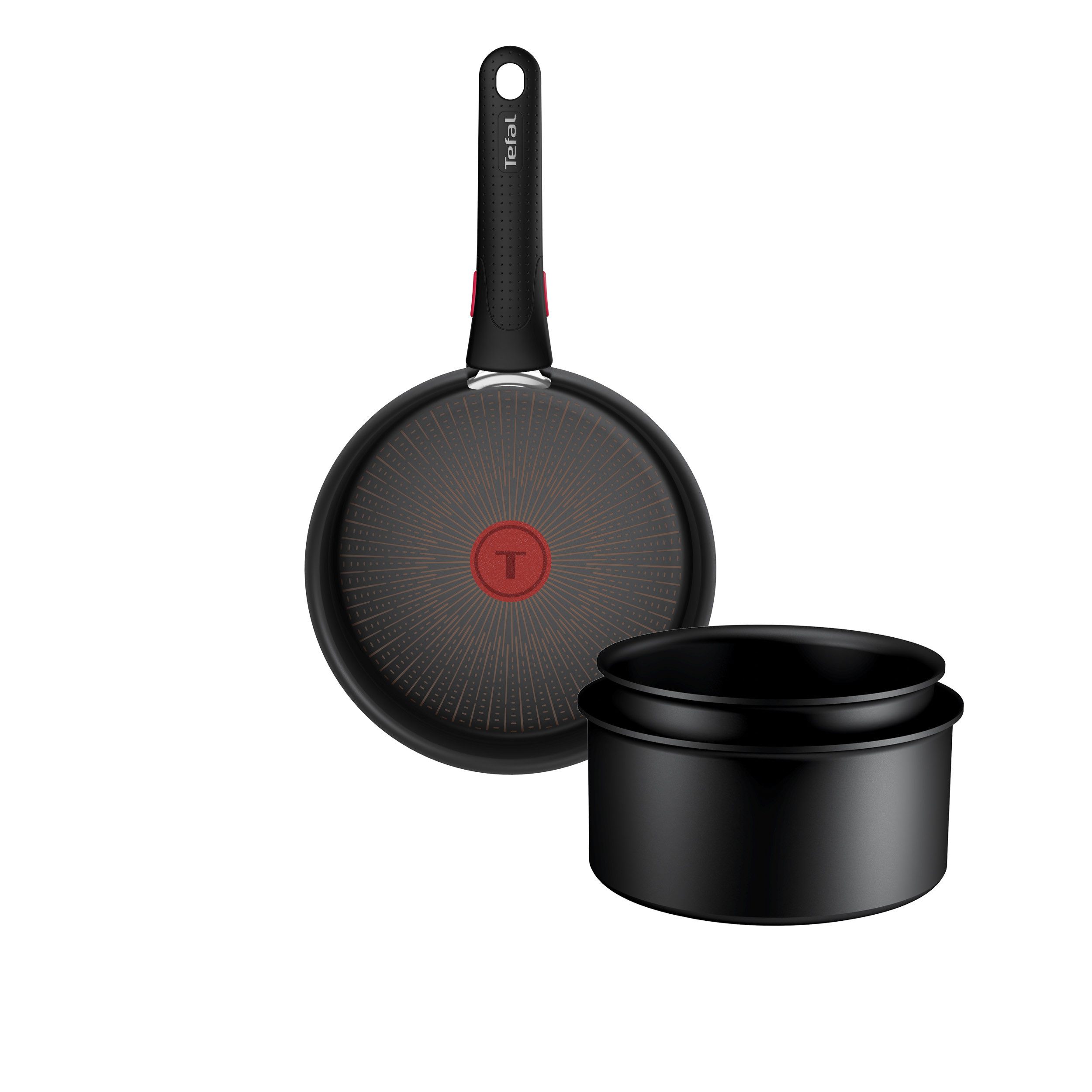Tefal Pfannen-Set Ingenio Excellence Fusion, Aluminium (Set, 4-tlg), abnehmbarer Ingenio-Griff, Thermo-Signal, stapelbar, Induktion