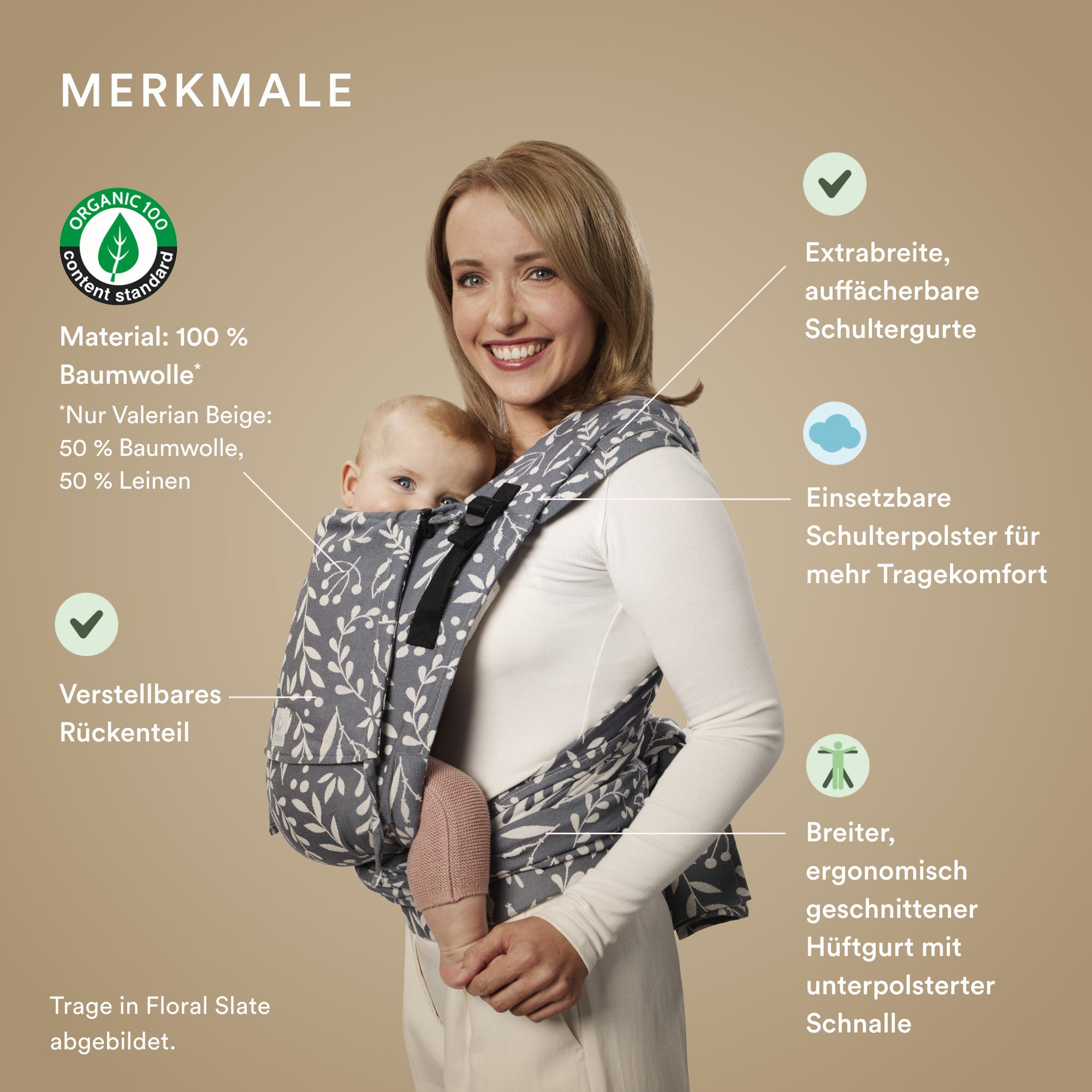 Stokke Babytrage Limas™ Babytrage Plus, Half Buckle Babytrage für optimalen Komfort & Halt