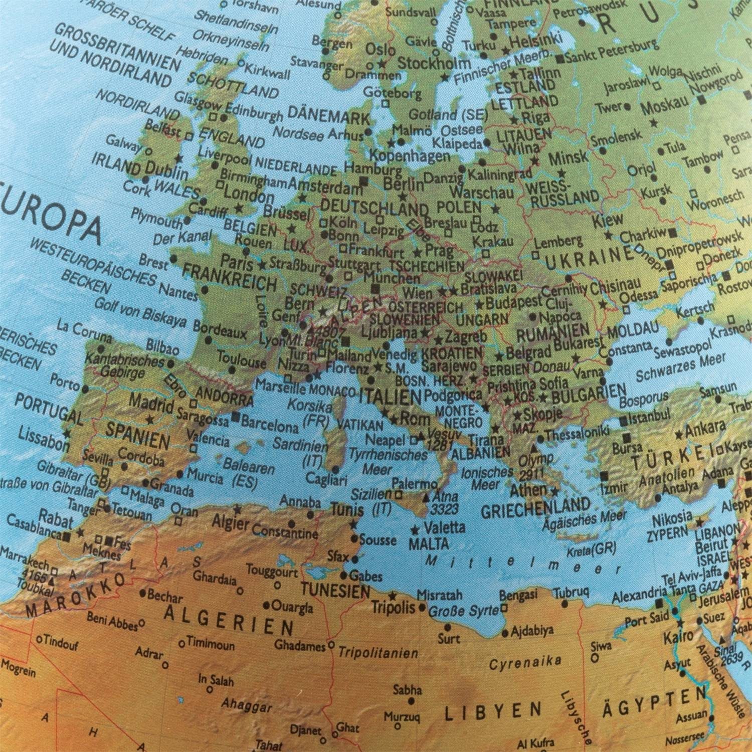 Räthgloben Globus Doppelbild Leuchtglobus wahlweise mit Relief