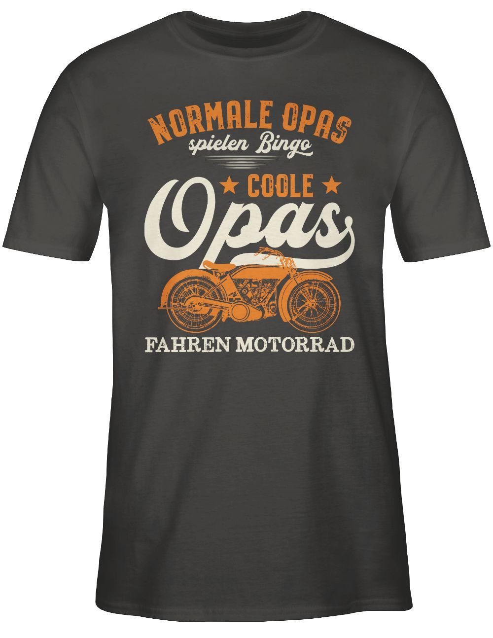 Shirtracer T-Shirt Normale Opas 02 Opa Opas Bingo Coole Dunkelgrau - fahren Motorrad - Geschenke hell spielen