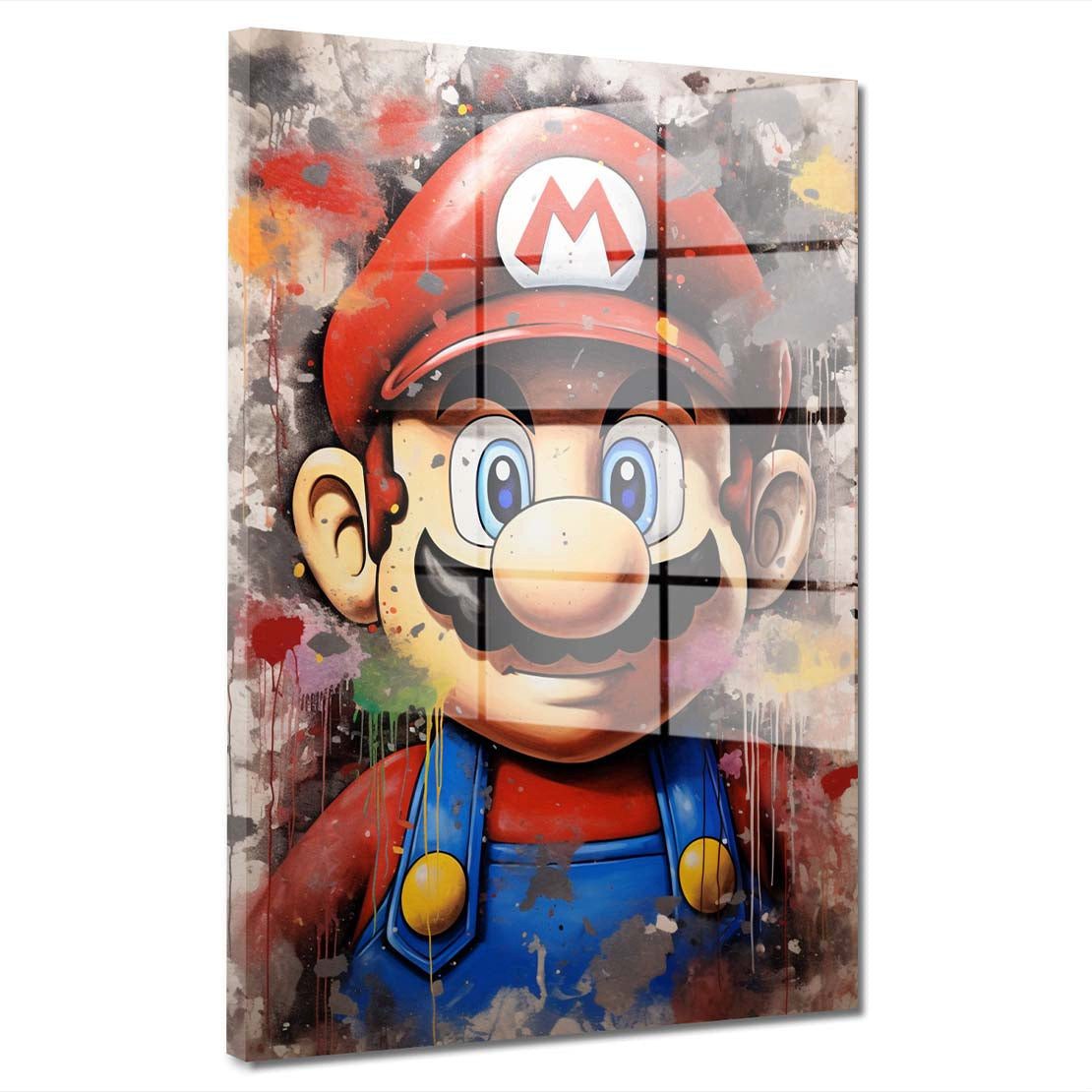 Acrylglasbild Mario abstrakt Pop Art Acrylglas Wandbild Bild Wanddeko Wohnzimmer XL