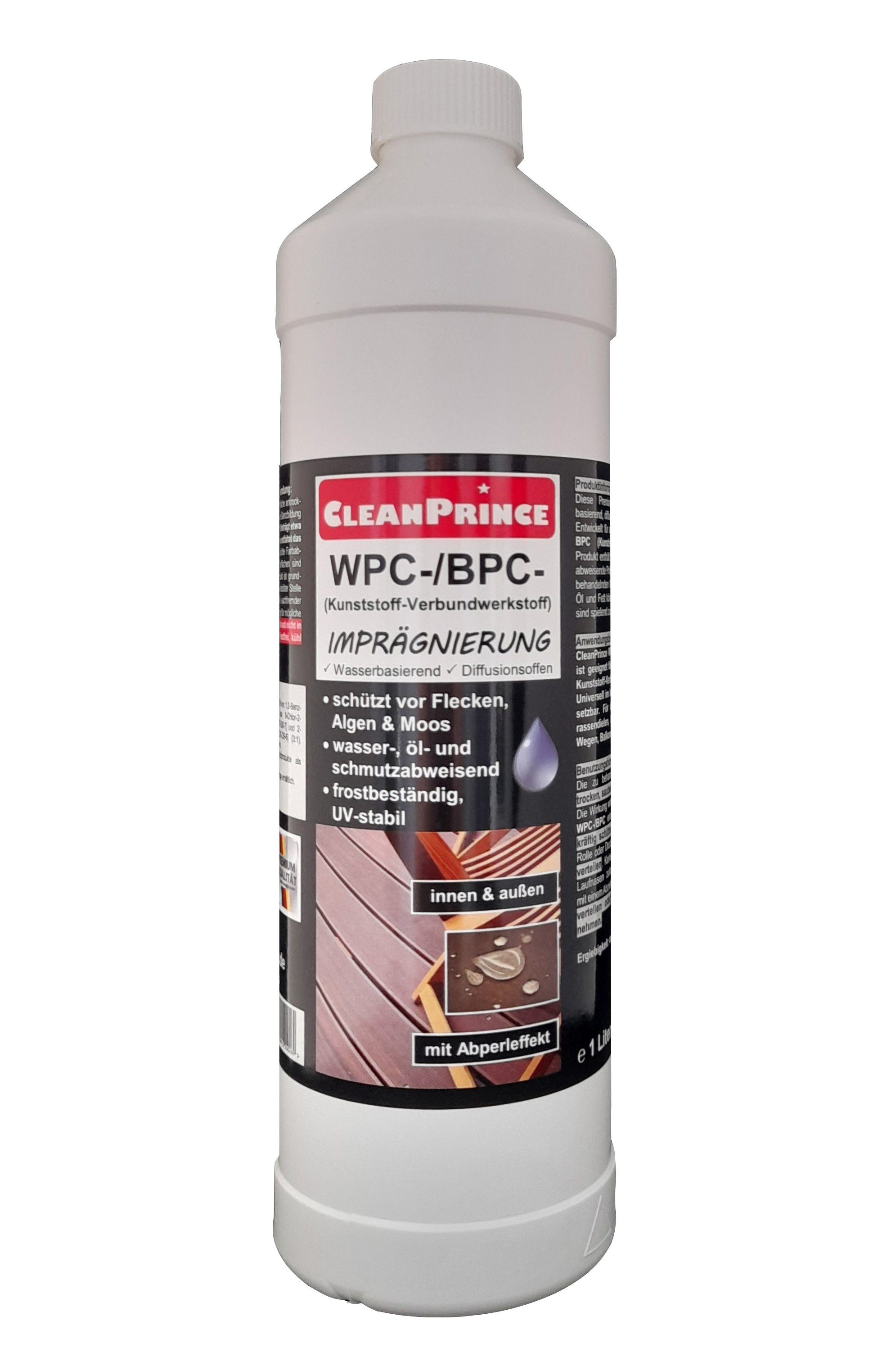 CleanPrince WPC - Imprägnierung BPC transparent Imprägnierspray, Kunststoff-Verbundwerkstoff