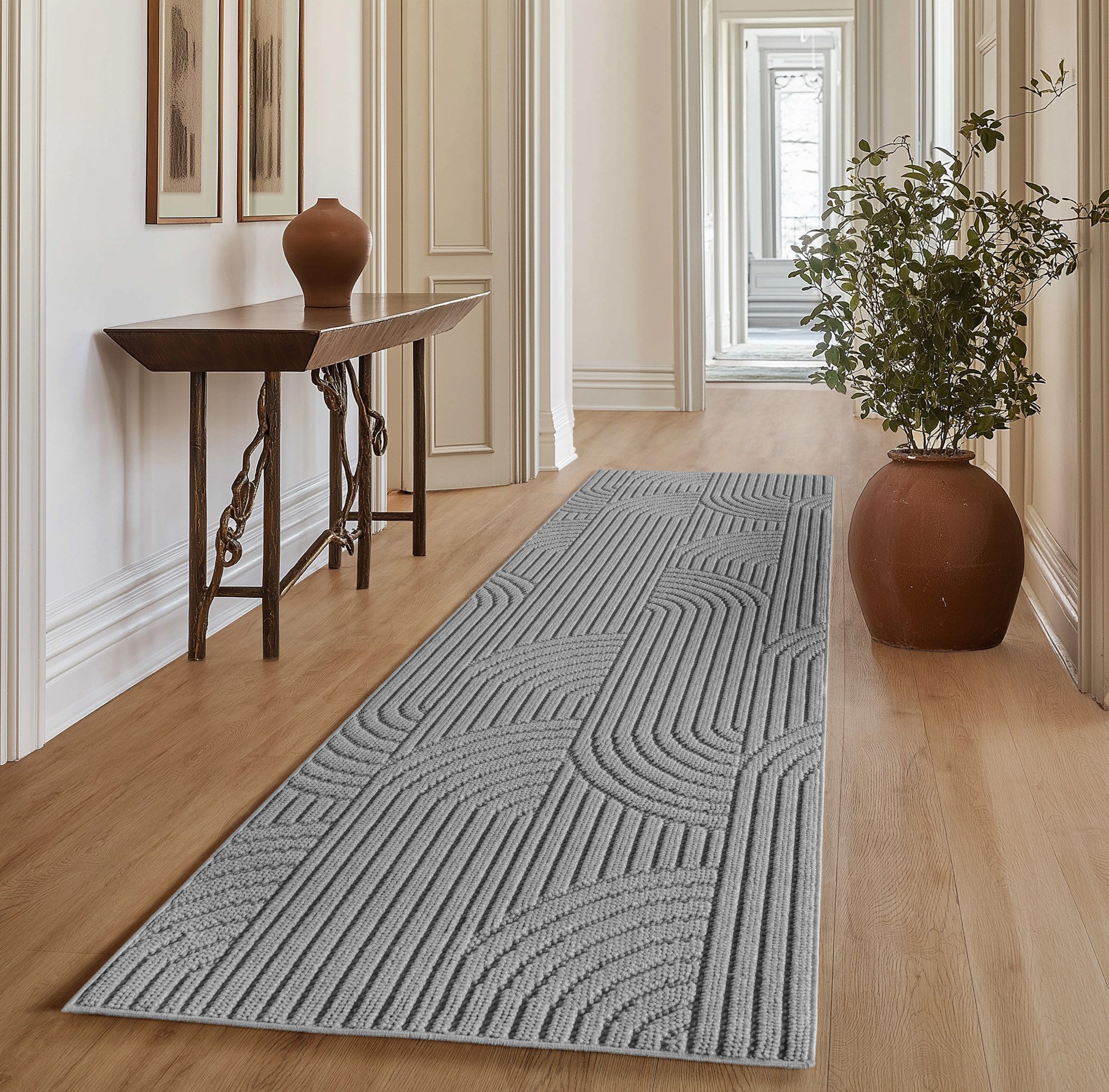 SIMPEX24 Designteppich Einfarbig Boucle Loop, Rechteckig, Höhe: 7 mm, Teppich Wohnzimmer, Schlafzimmer, Gästezimmer