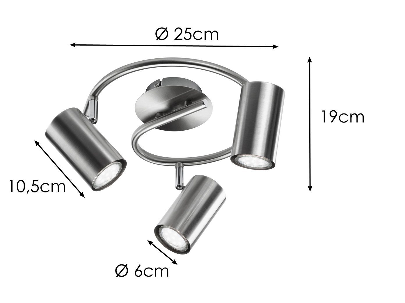 meineWunschleuchte LED Deckenstrahler, LED wechselbar, Warmweiß, günstig online kaufen
