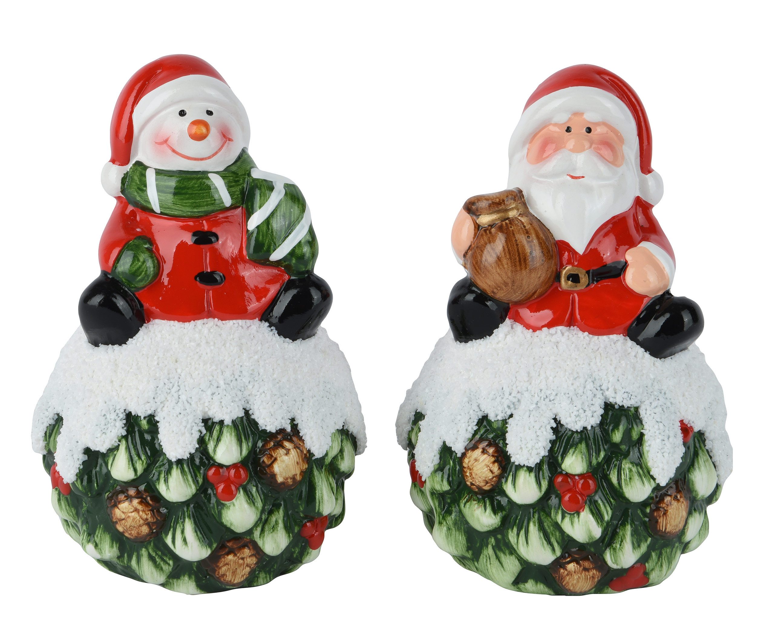 Kaemingk Dekofigur, Dekofigur Weihnachtsmann / Schneemann 12,5cm Keramik 1 günstig online kaufen