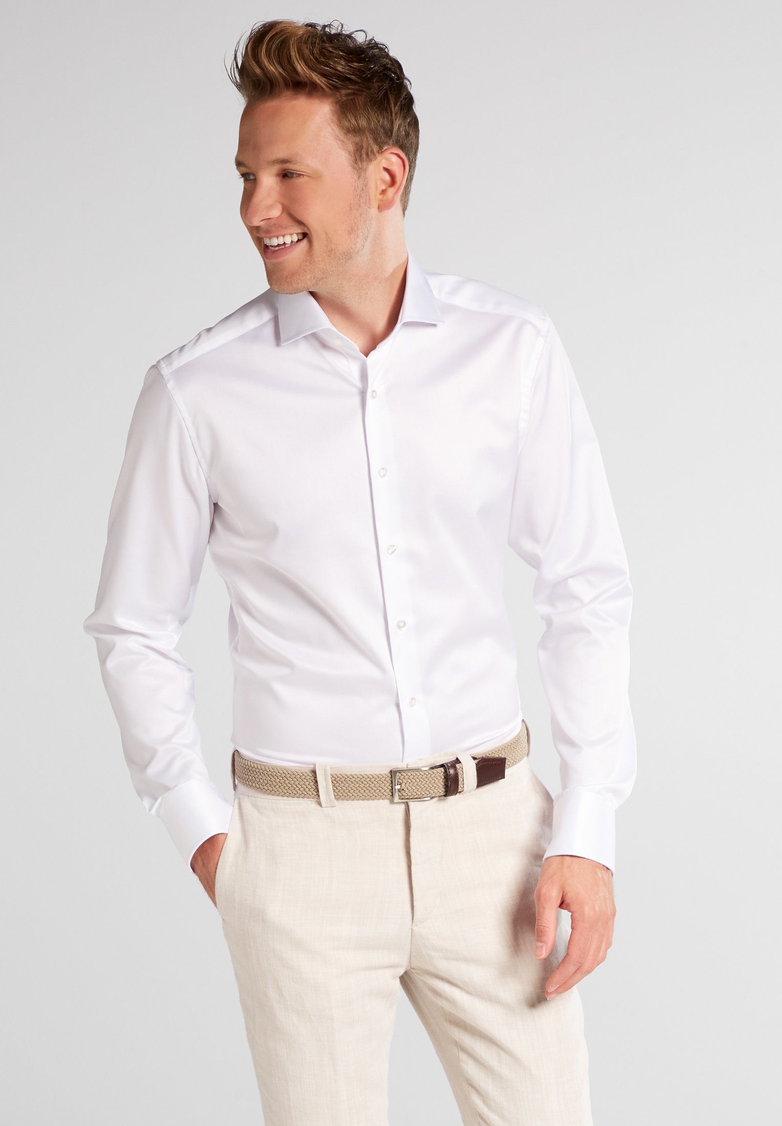 Eterna Langarmhemd SLIM FIT weiß