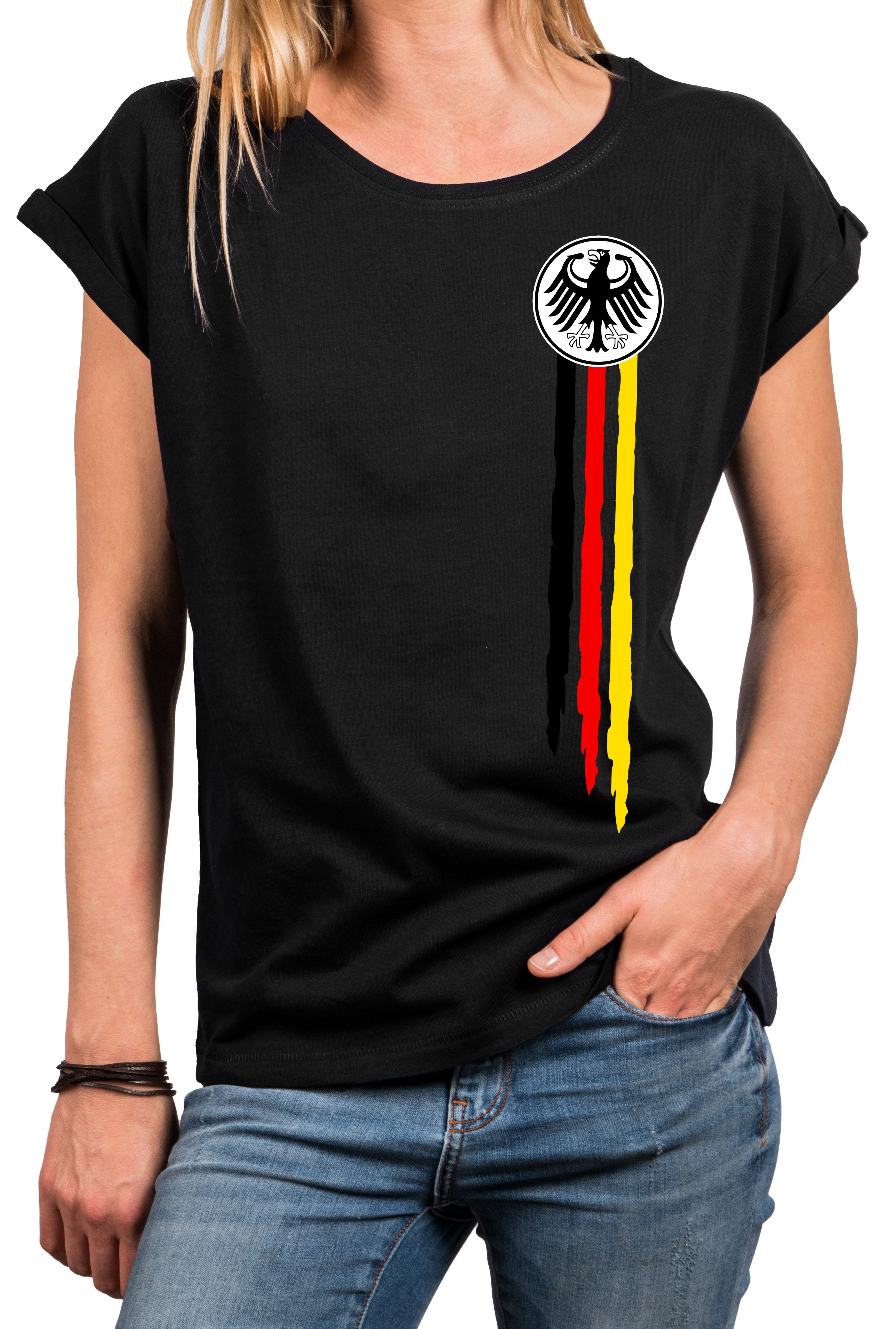 MAKAYA Print-Shirt Deutschland EM Trikot Damen Adler Flagge Fahne Fußball W günstig online kaufen