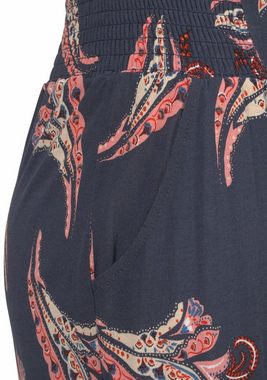 LASCANA Strandhose mit Blumendruck und Taschen, Jerseyhose, Sommerhose