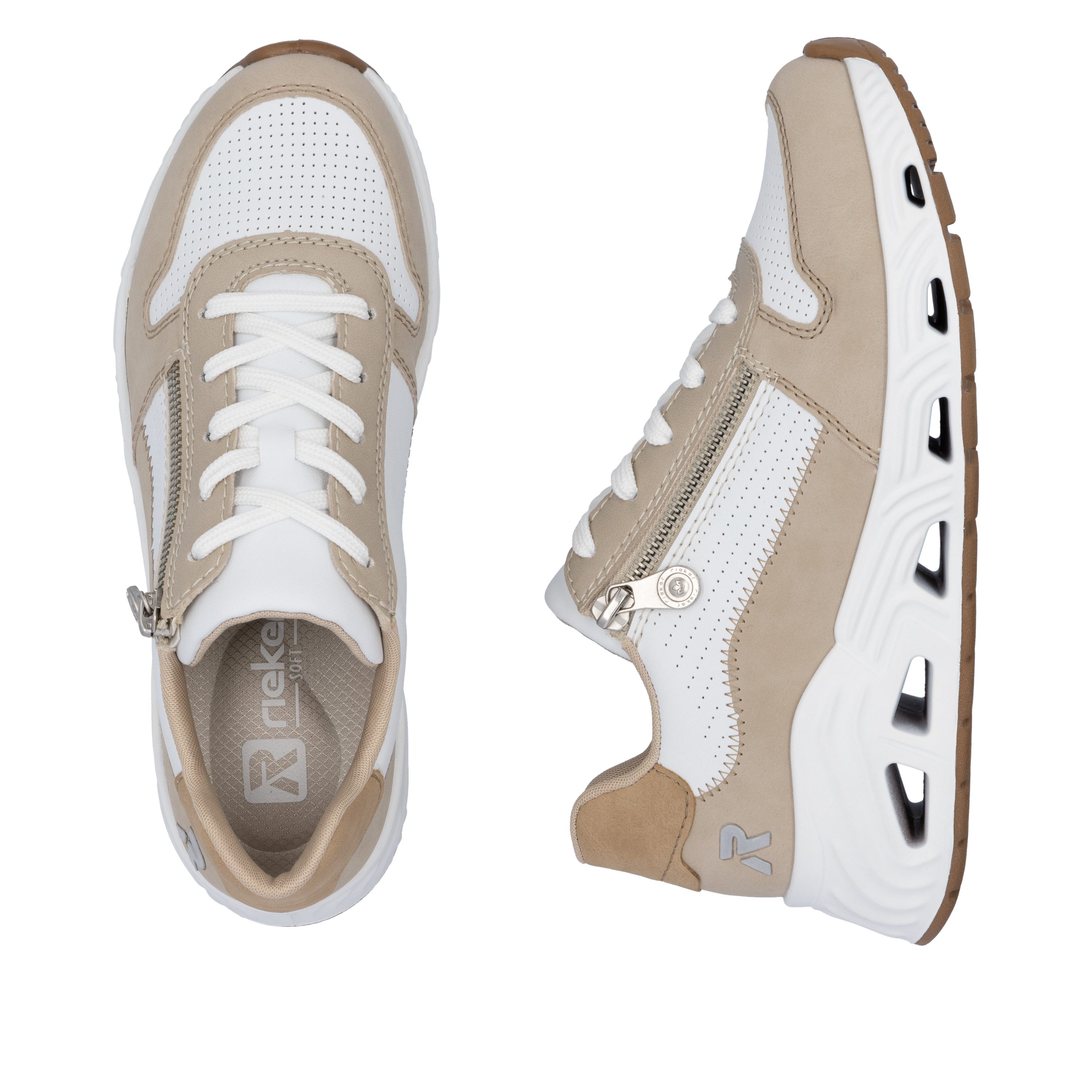 Rieker Sport Keilsneaker Schnürschuh, Halbschuh, Freizeitsneaker mit Reißverschluss