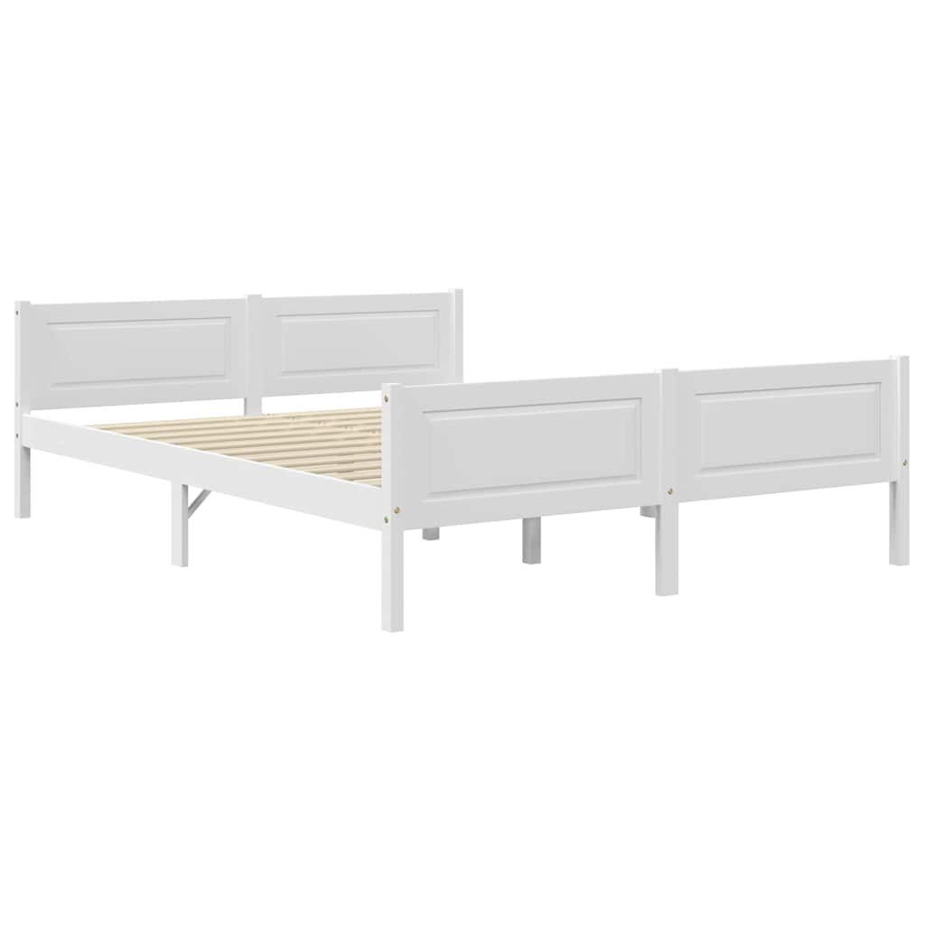 vidaXL Bett Massivholzbett Kiefer Weiß 120x200 cm