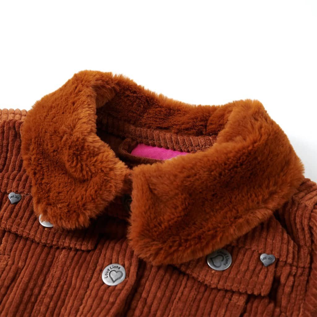 vidaXL Cordjacke Kinderjacke Cord Cognac 140