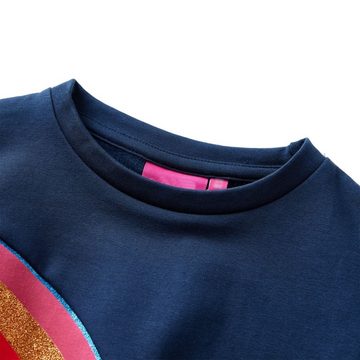 vidaXL Strickpullover Kinder-Sweatshirt mit Regenbogen-Aufdruck Marineblau 116