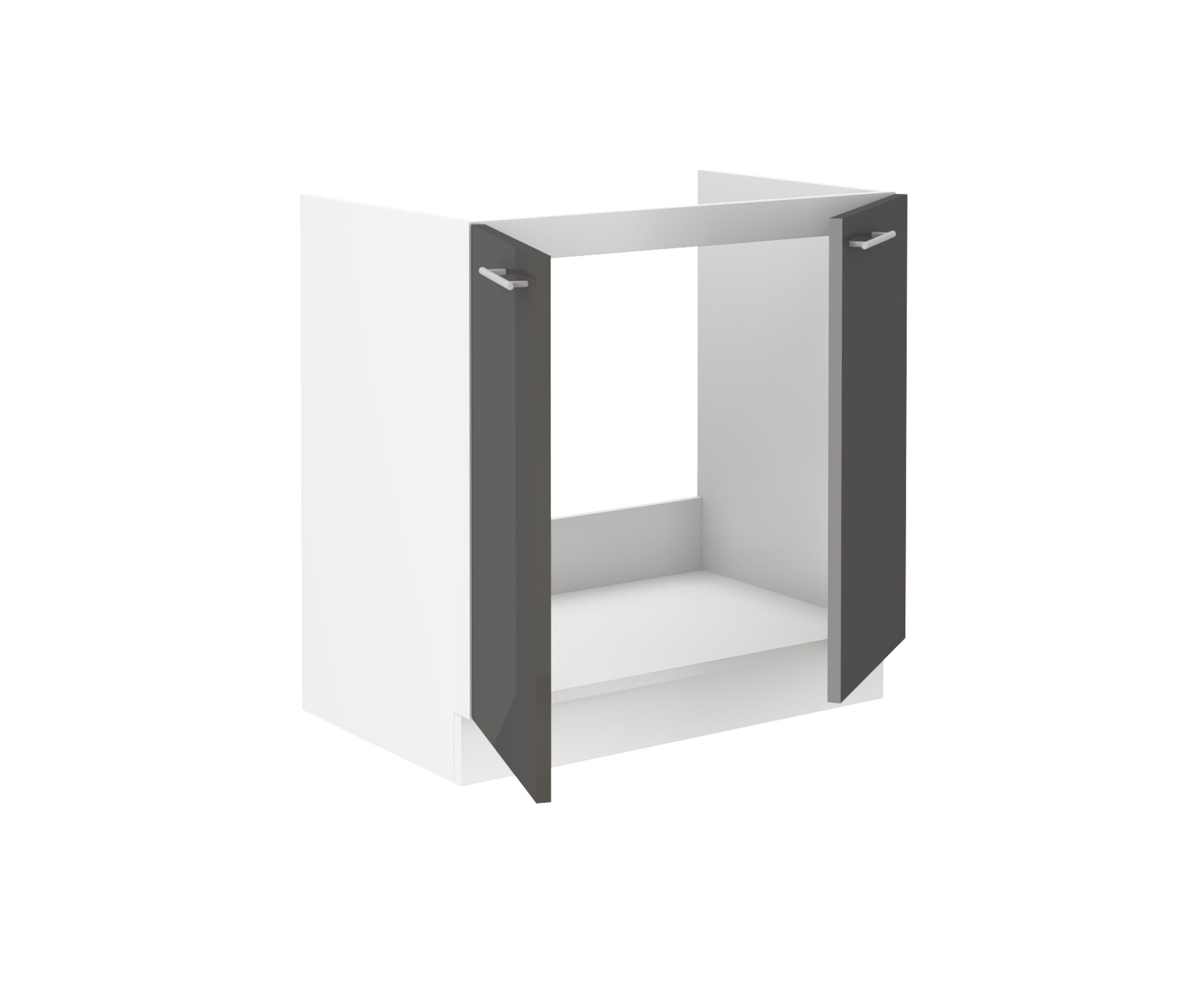 Küchen-Preisbombe Unterschrank Spülenschrank 80 cm Lara Grau Hochglanz Küch günstig online kaufen