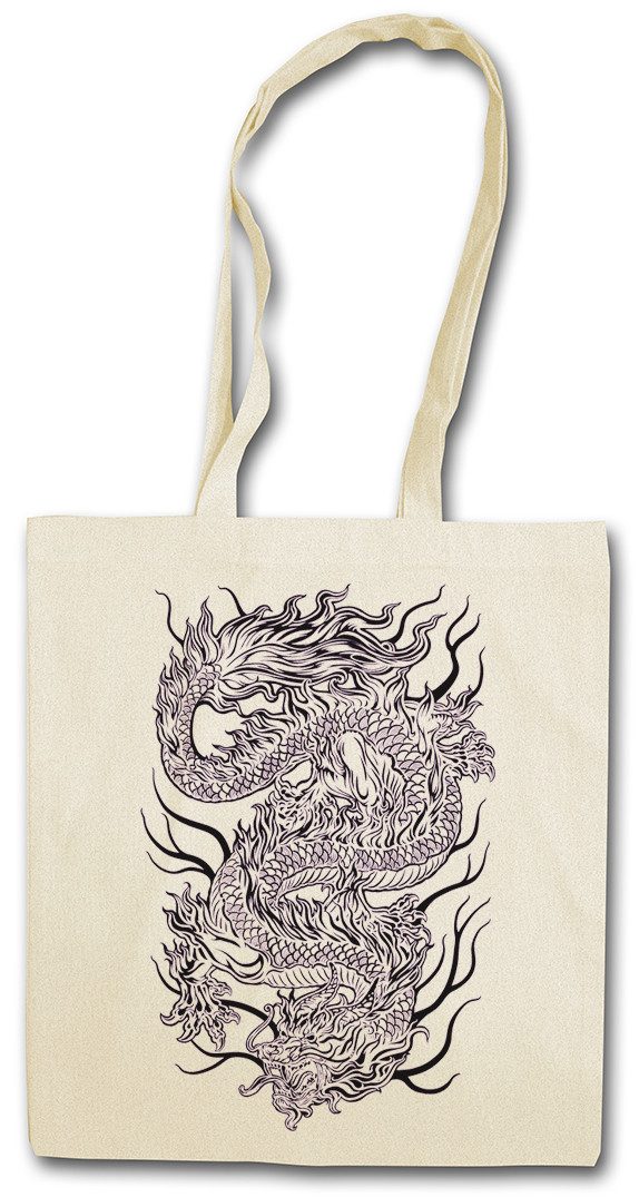 Urban Backwoods Beuteltasche Chinese Tattoo Dragon III Stofftasche China Drache Art Asien Asia (1-tlg), Oldschool Mafia Mob Chinesisch
