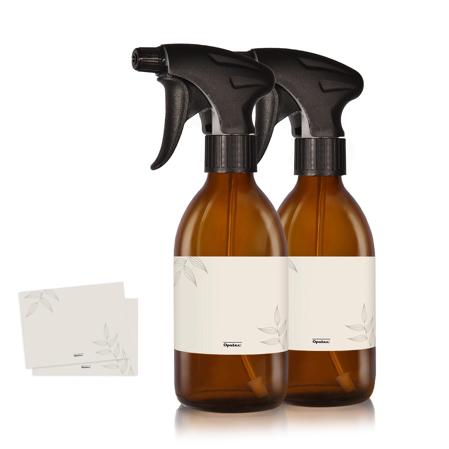Sprühflasche 2 x 250ml Sprühflaschen aus Glas zum Befüllen für Pflanzen + Etiketten