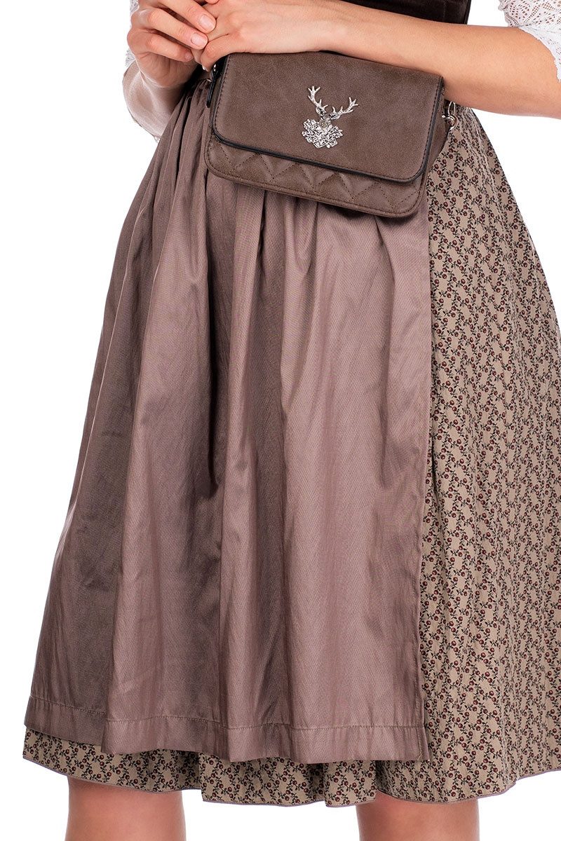 MarJo Dirndl Samt Dirndl 2tlg. - NICOLETTA - braun/beige geblümt/haselnuss