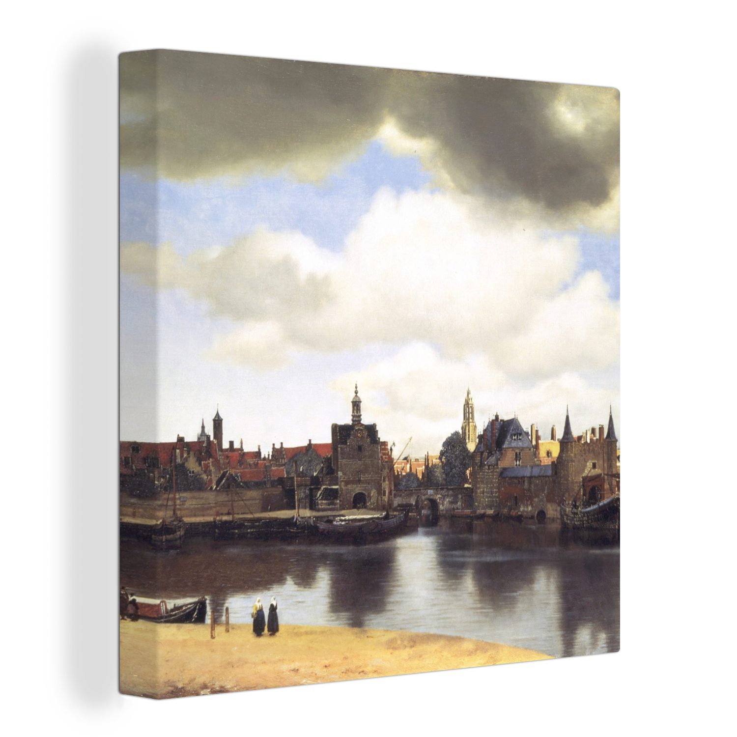 OneMillionCanvasses® Leinwandbild Ansicht von Delft - Johannes Vermeer, (1 St), Leinwand Bilder für Wohnzimmer Schlafzimmer bunt