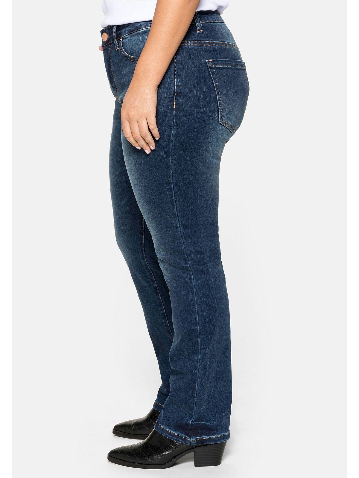 dark blue Gerade Größen Große Jeans Bodyforming-Effekt Denim mit Sheego