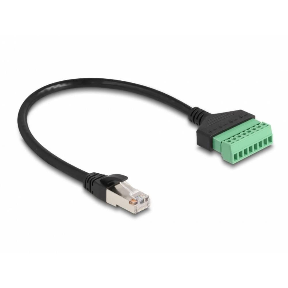 Delock 65975 RJ45 Patchkabel CAT 6 U/UTP 0.30 m Schwarz, Grün 1 St. LAN-Kabel