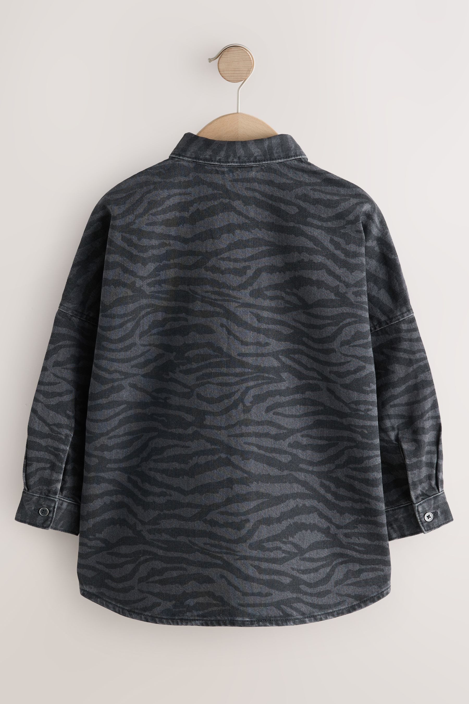 Next Jeanshemd Denimhemd mit Animal-Print (1-tlg)
