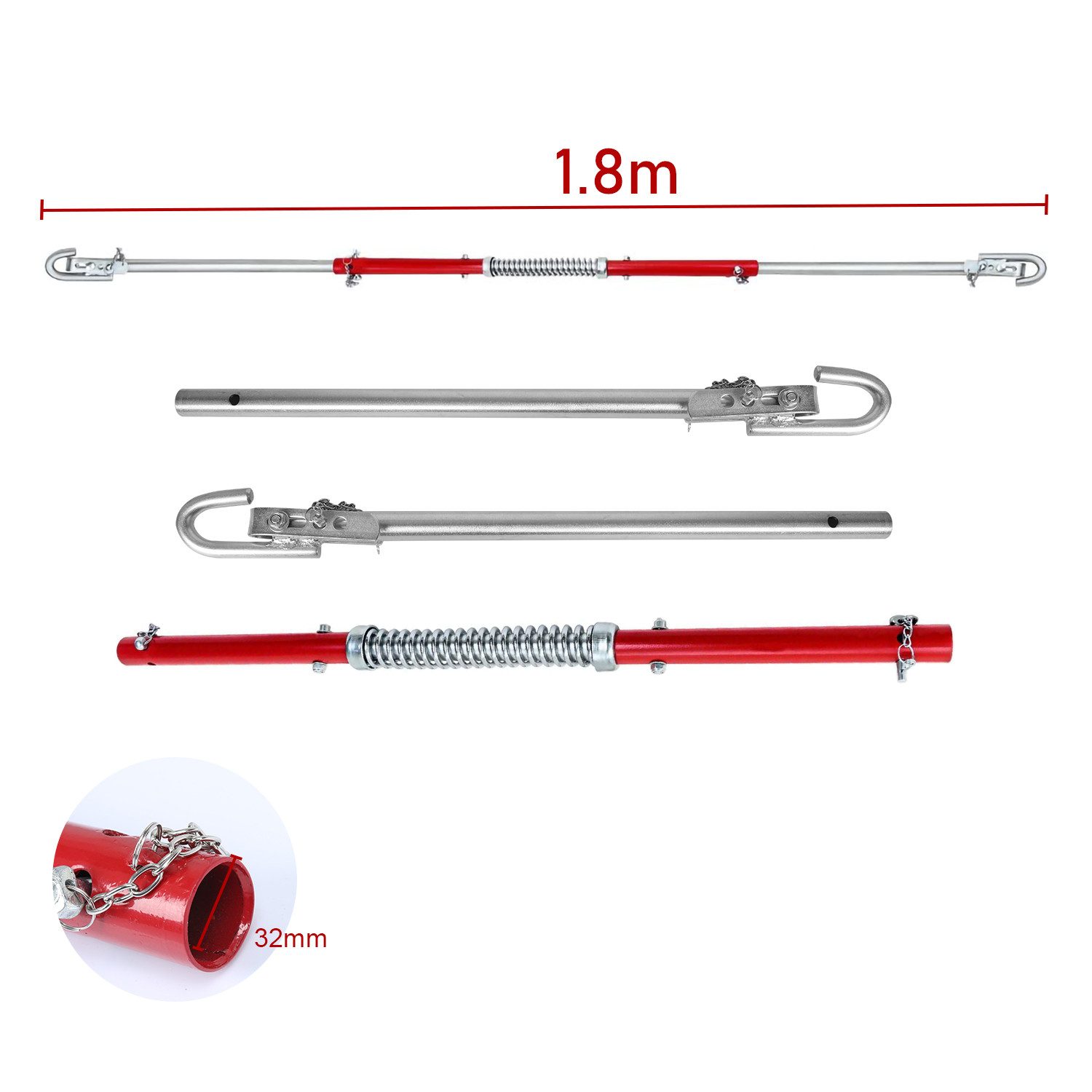 Clanmacy Abschleppseil 1.8m Abschleppstange Auto Tasche mit Tasche bis 2T Zugentlastung