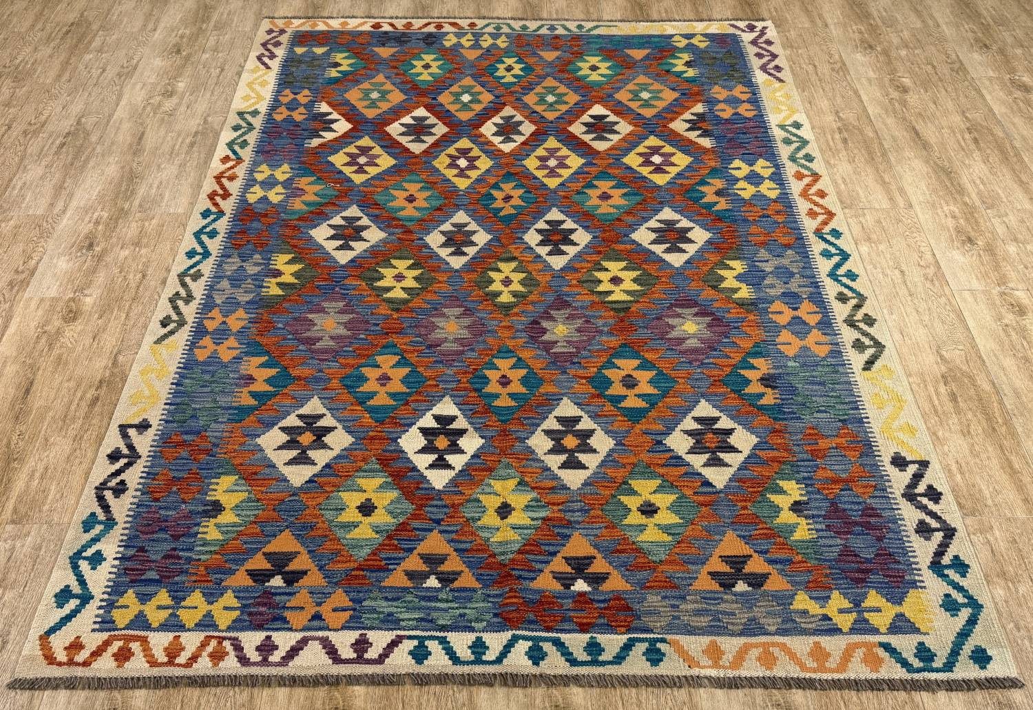 Rug Studios Teppich KELIM ORIGINAL HANDGEARBEITET, Rechteckig, Höhe: 5 mm, Handgefertigt, 183 x 240 cm, Multi
