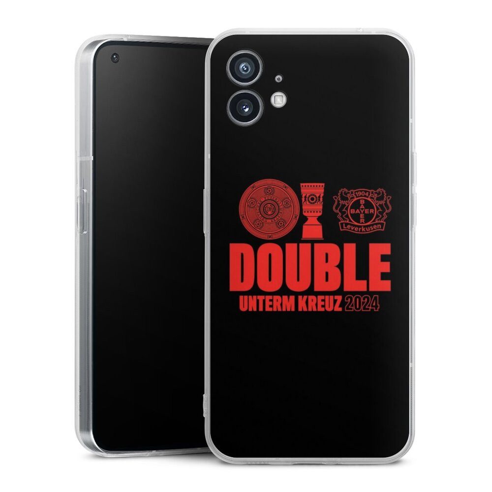 DeinDesign Handyhülle Bayer 04 Leverkusen Meister Pokal Double Sieg 2024, Nothing Phone 1 Silikon Hülle Bumper Case Handy Schutzhülle