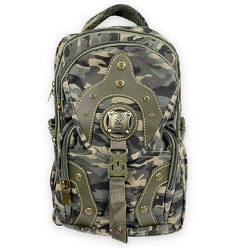 Taschen4life Freizeitrucksack Babyfish Rucksack BA01, Stoffrucksack, Laptopfach, robuster Canvas, uni & camouflage