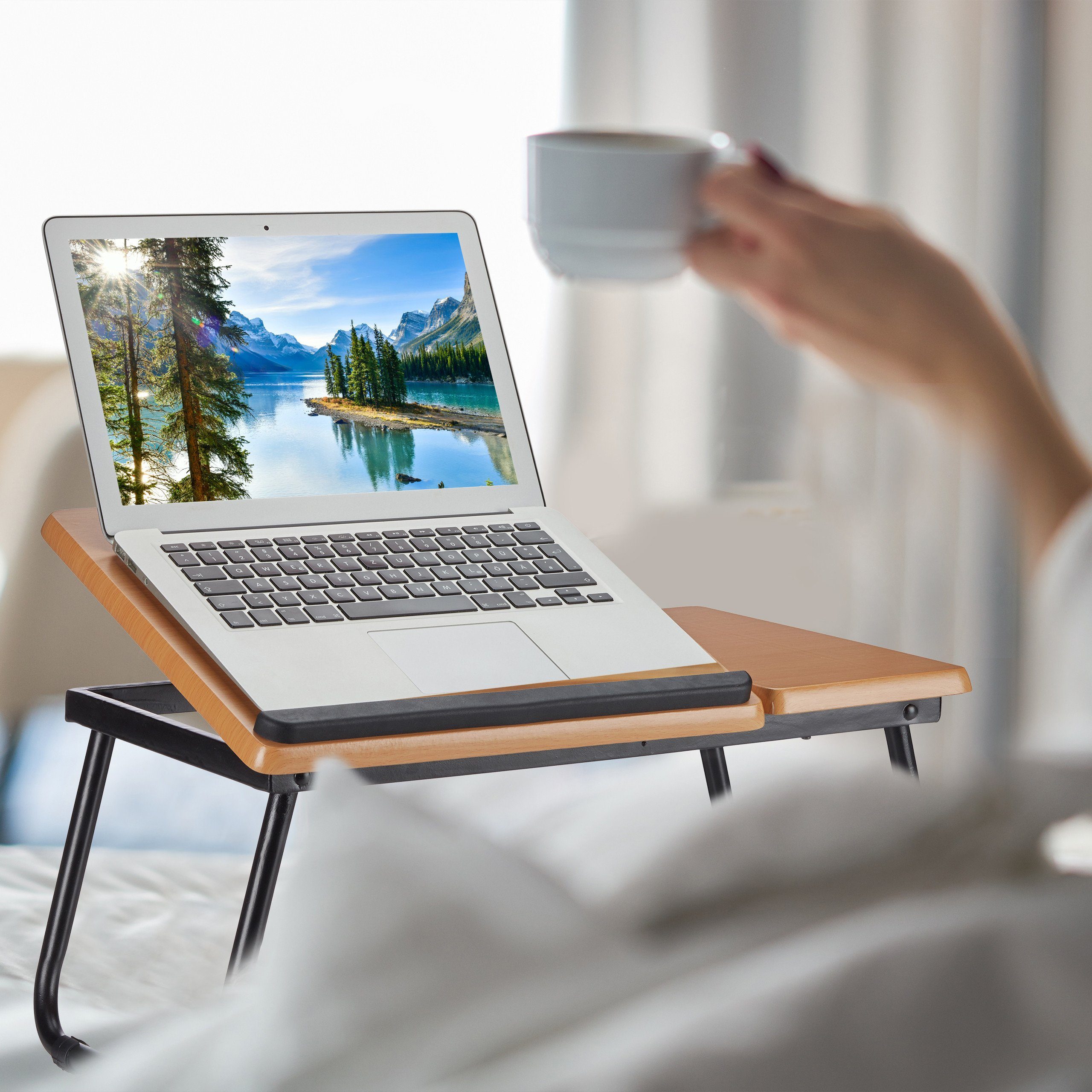 relaxdays Arbeitsfläche Laptoptisch neigbarer mit Laptoptisch