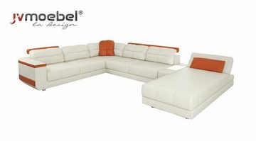 JVmoebel Ecksofa Ecksofa U-Form Sofa Couch Textil Sofas Design Wohnlandschaft, Made in Europe