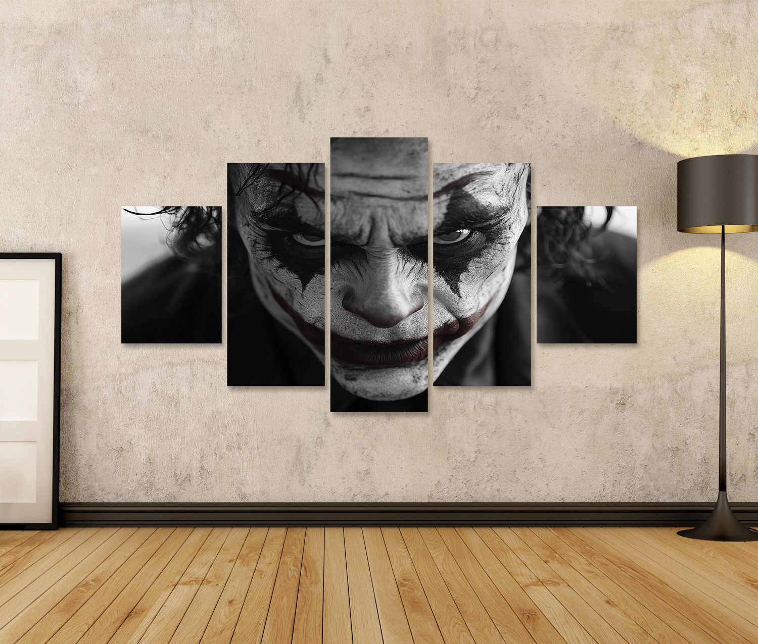 islandburner Leinwandbild Gruselige Nahaufnahme eines Mannes im Joker Kostü günstig online kaufen