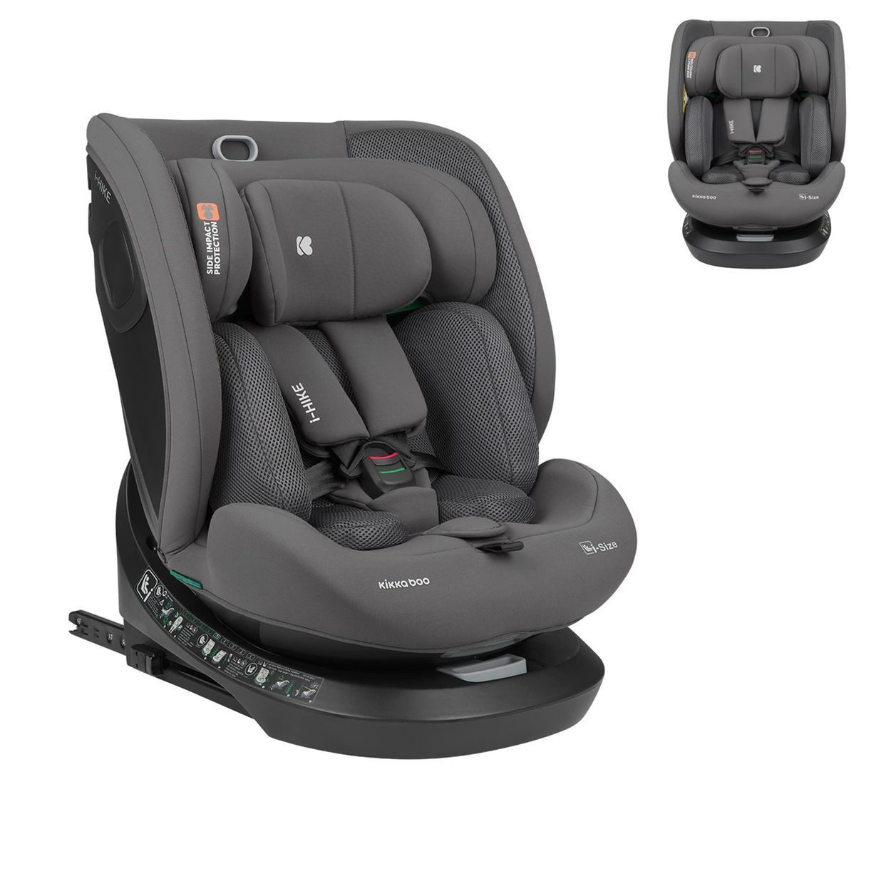 Kikkaboo Autokindersitz i-Size Kindersitz i-Hike, ab: 0, bis: 12, (40-150 cm) Isofix, 360° drehbar, verstellbar