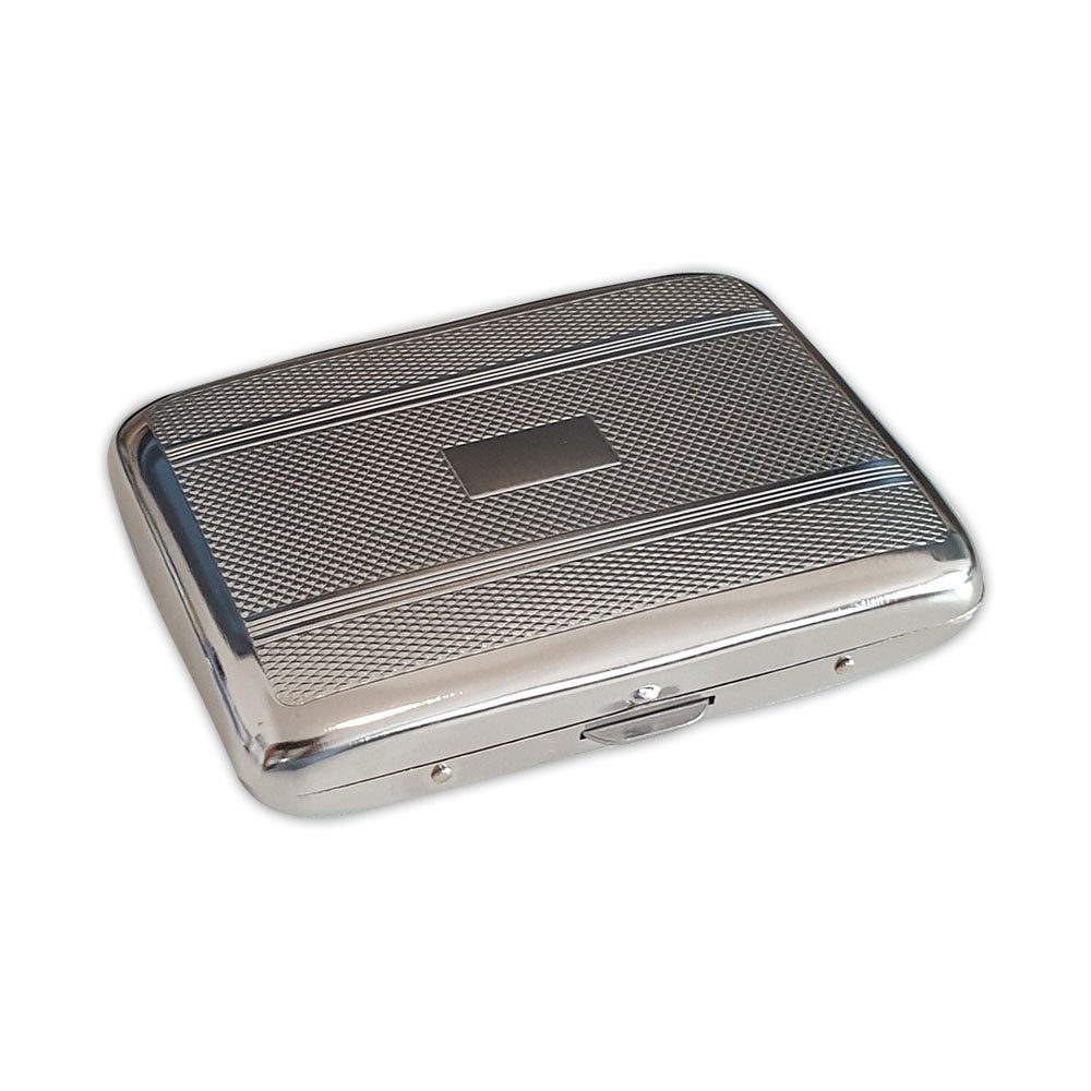 Sammleretui Zigarettenetui, Venetian Design, Antik Dekor, Fabe: Silber, Metall