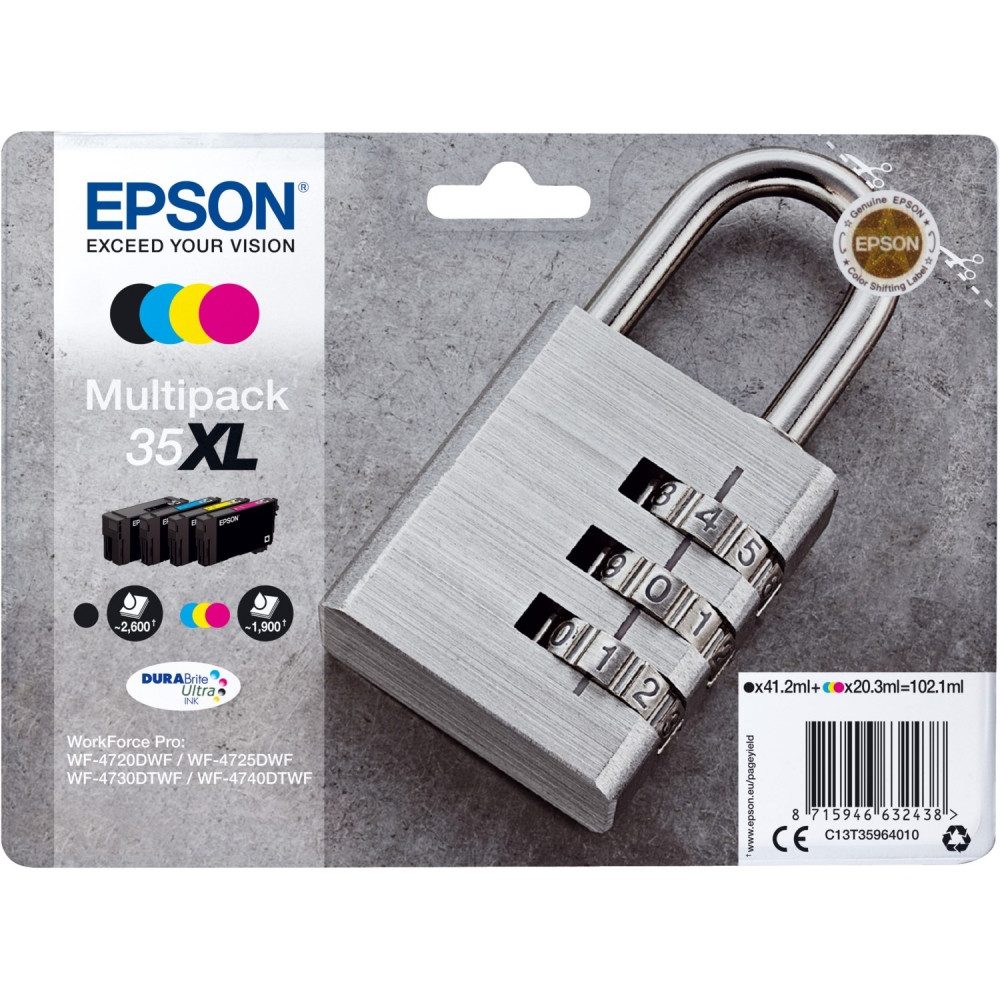 Epson 35XL DURABrite Ultra Multipack 4-farbig Druckerpatronen Tintenpatrone