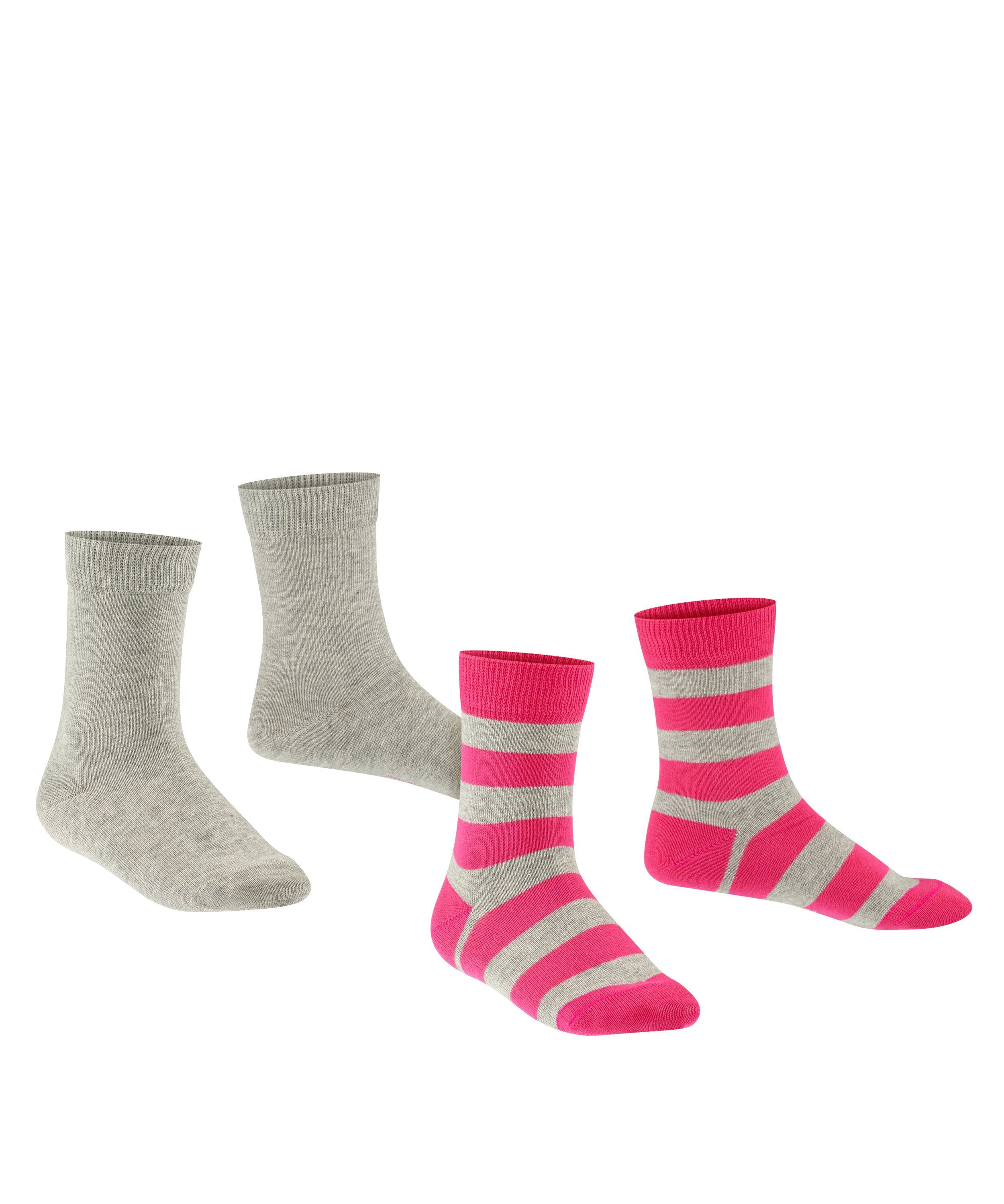 Socken FALKE (3400) light 2-Pack Stripe grey Happy (2-Paar)