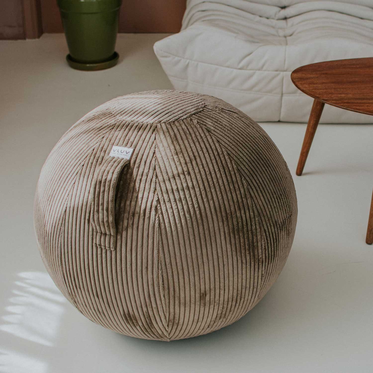 VLUV Stuhl Sitzball Vlip 60-65 cm beige Breitcord