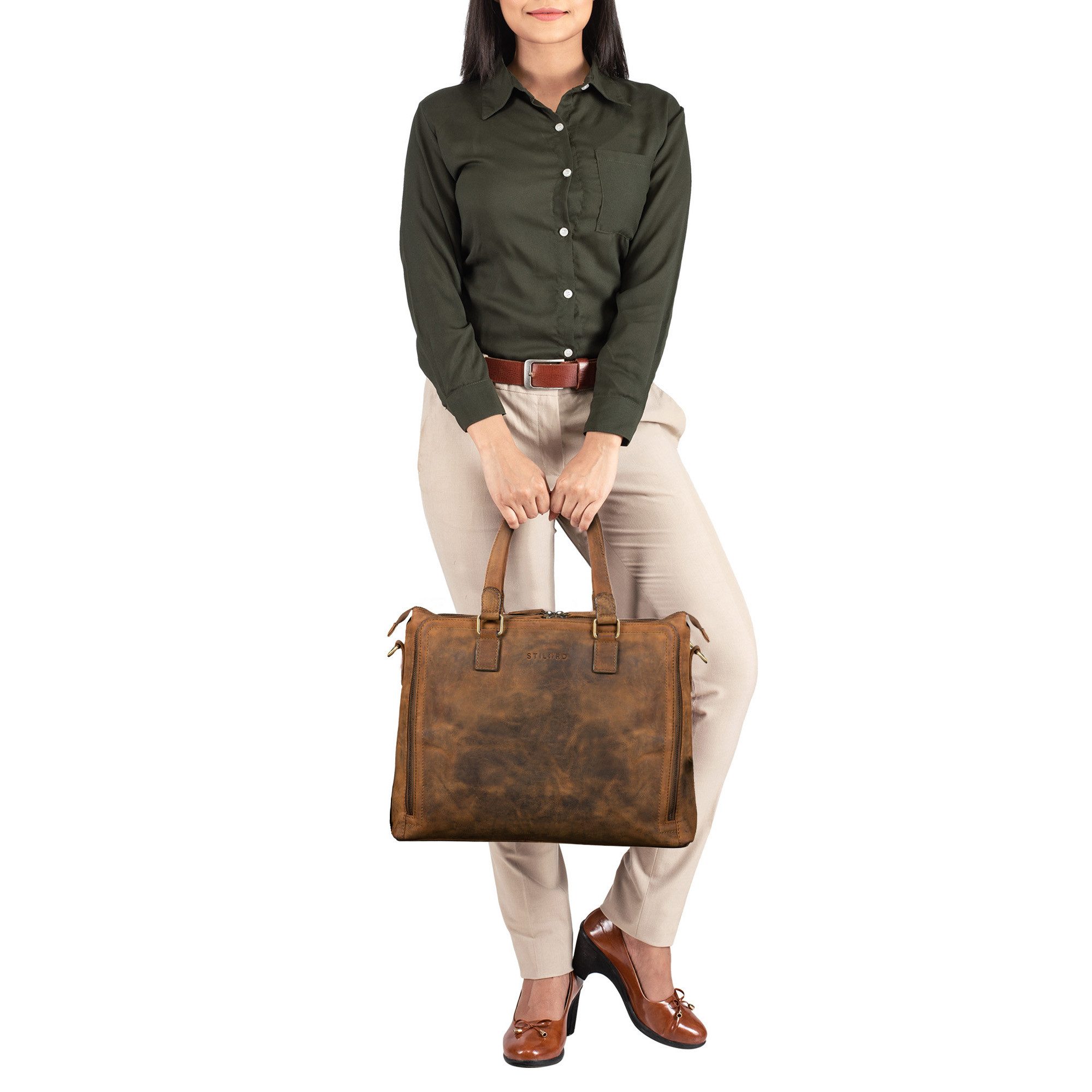 STILORD Handtasche "Claire" Businesstasche Damen Leder